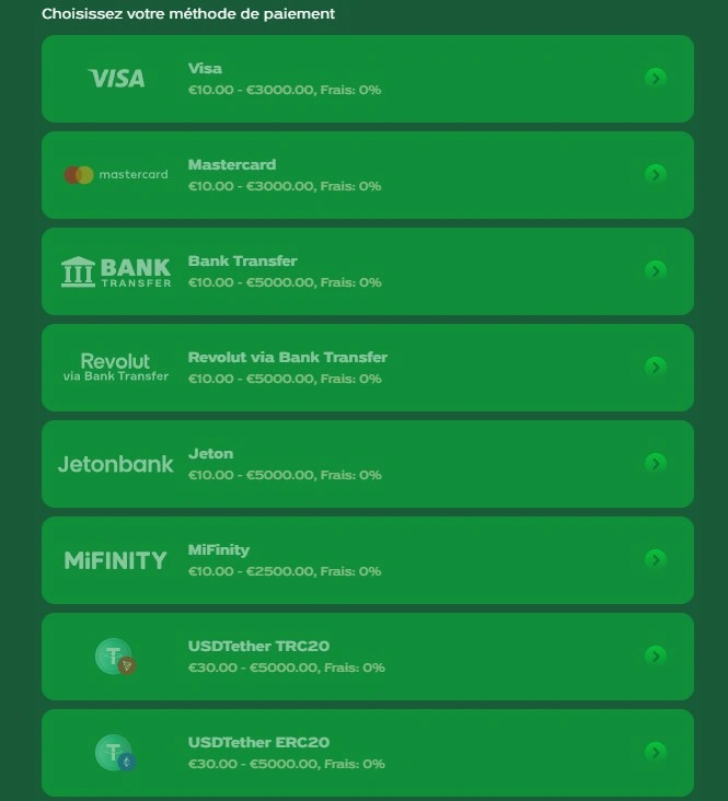 Solutions de retrait rapides et fiables sur GreenLuck